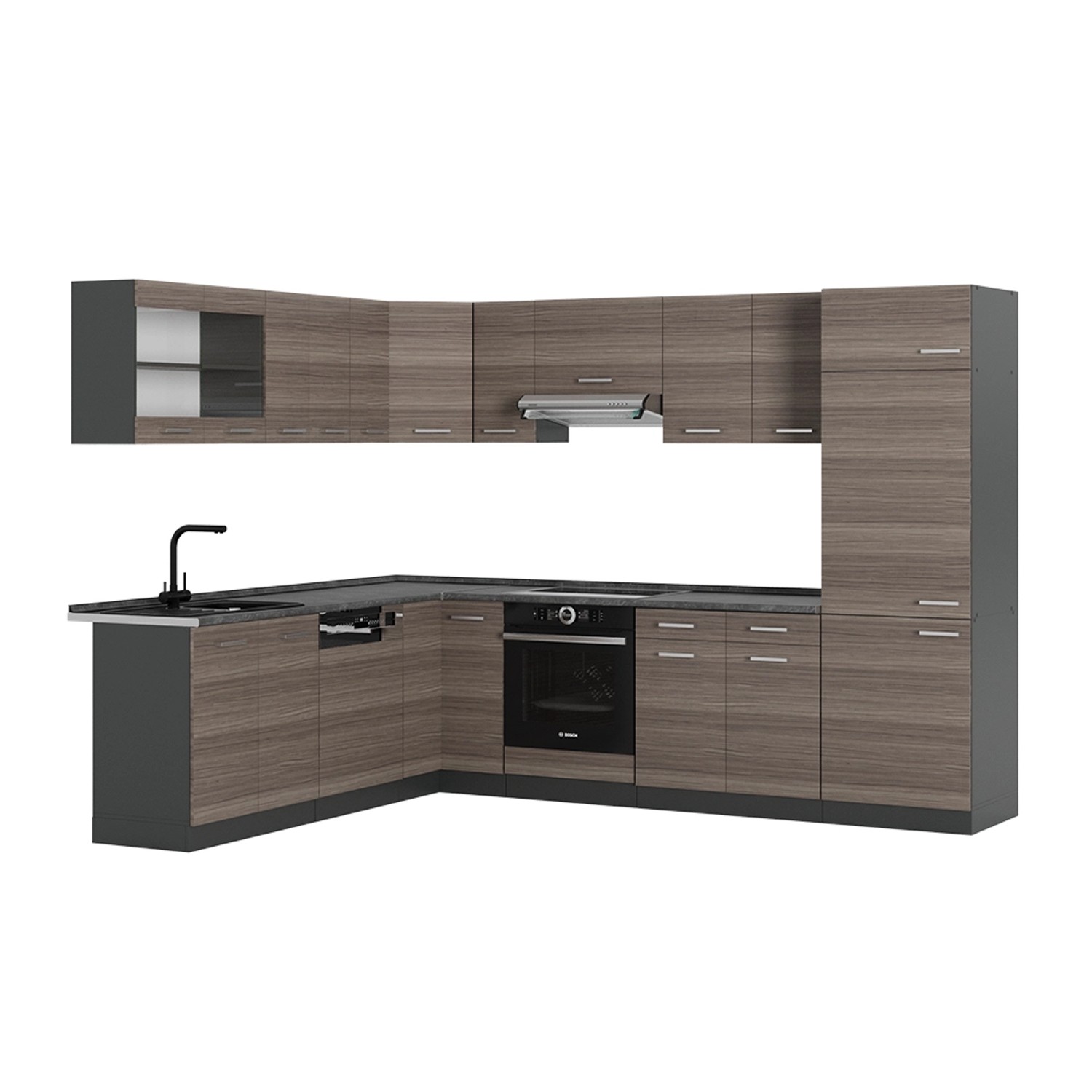 Vicco R-Line Eckküche Edelgrau/Anthrazit 227 x 287 cm AP Anthrazit günstig online kaufen