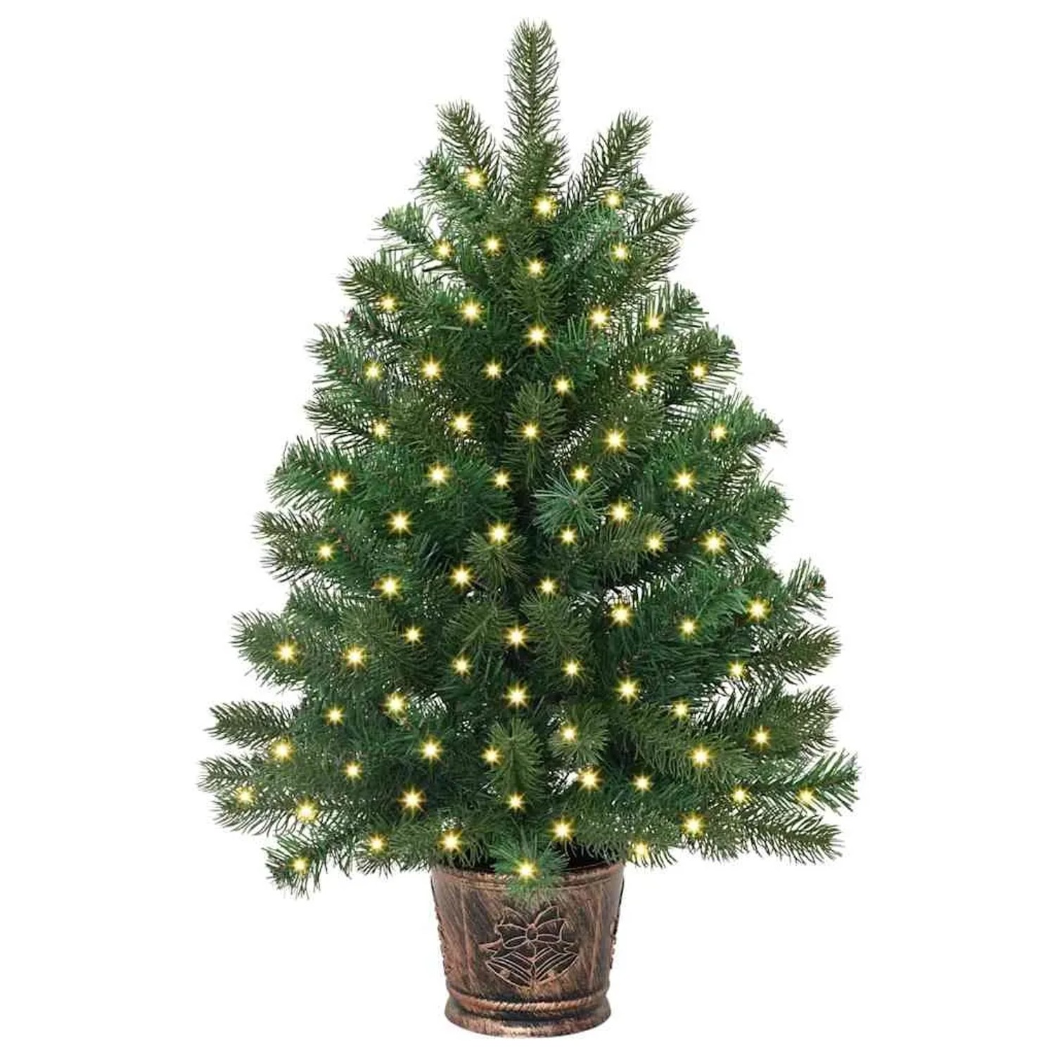 vidaXL Künstlicher Weihnachtsbaum mit 150 LEDs Grün 65 cm PE und PVC 3397298