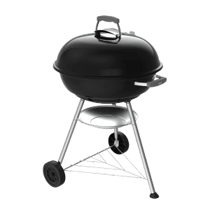 Weber Holzkohlegrill Compact Kettle 57 cm, schwarz, mit Deckel und Ascheauffangschale.
