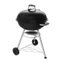 Weber Holzkohlegrill Compact Kettle 57 cm, schwarz, mit Deckel und Ascheauffangschale.