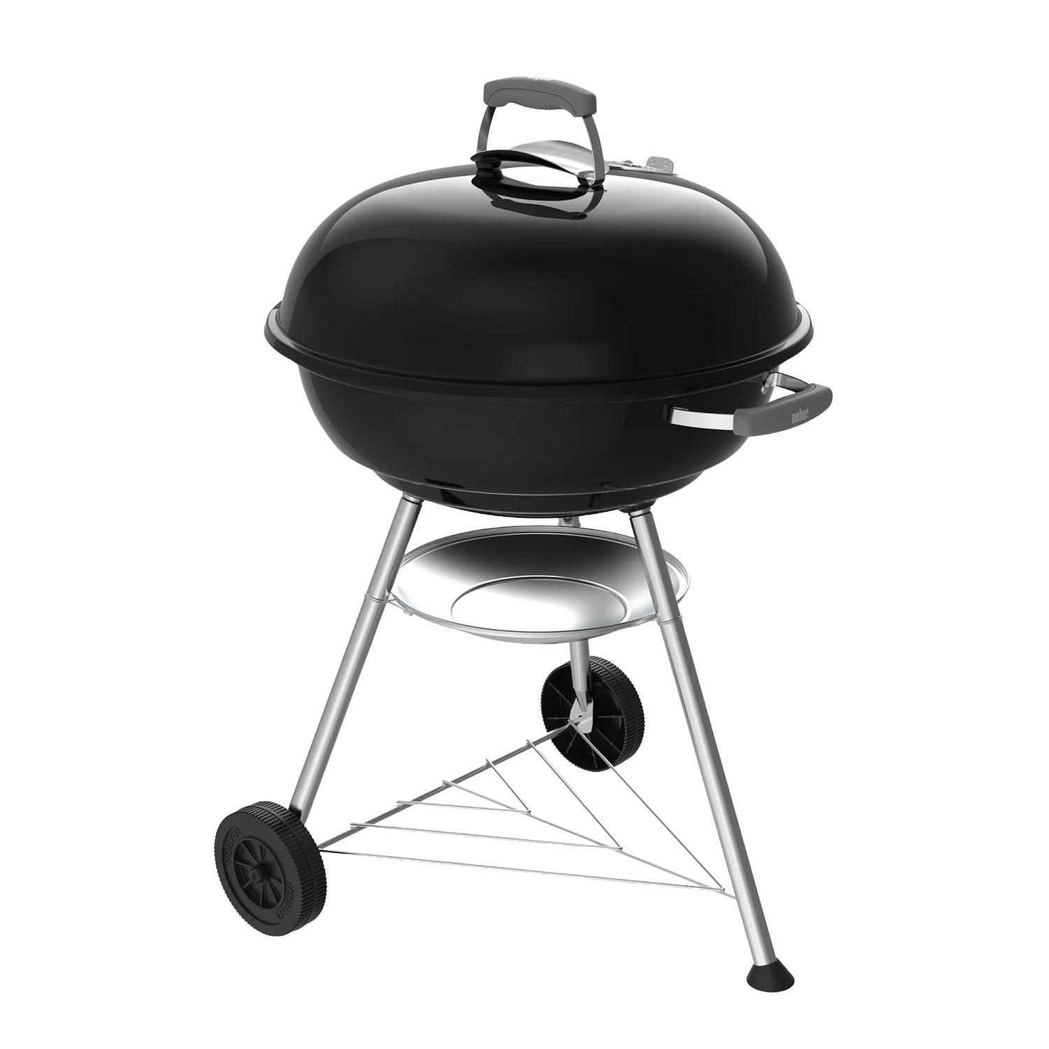 Weber Holzkohlegrill Compact Kettle 57 cm, schwarz, mit Deckel und Ascheauffangschale.