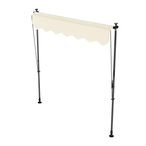 Beige Klemmmarkise Kapstadt 200x120 cm, ideal für Balkon & Terrasse ohne Bohren.