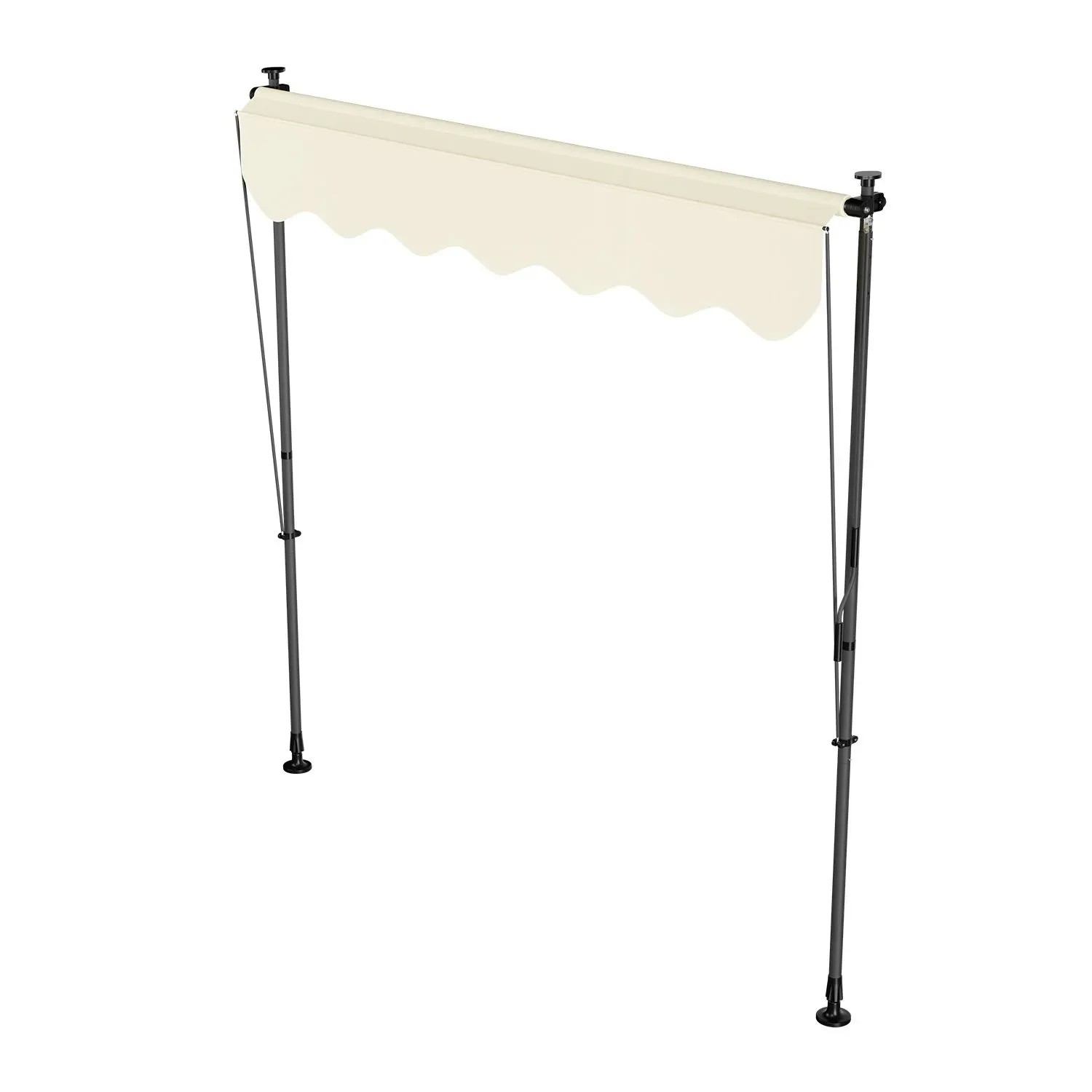 Beige Klemmmarkise Kapstadt 200x120 cm, ideal für Balkon & Terrasse ohne Bohren.