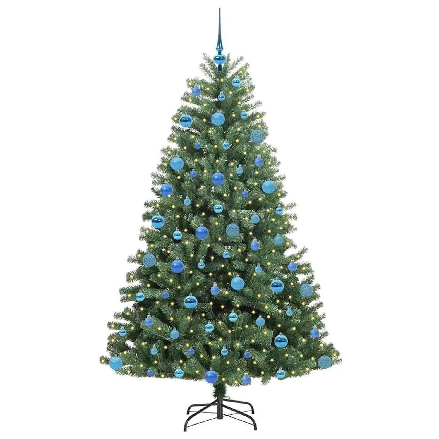 vidaXL Künstlicher Klappbarer Weihnachtsbaum mit 300 LEDs Grün 180 cm 3395494