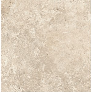 Cremefarbene Feinsteinzeug Bodenfliese, 60x60 cm, mit matter Steinoptik für Innen- und Außenbereich.