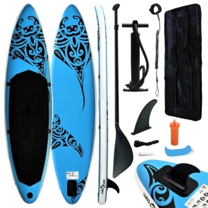 vidaXL Aufblasbares Stand Up Paddle Board Set 305x76x15 cm Blau 92737