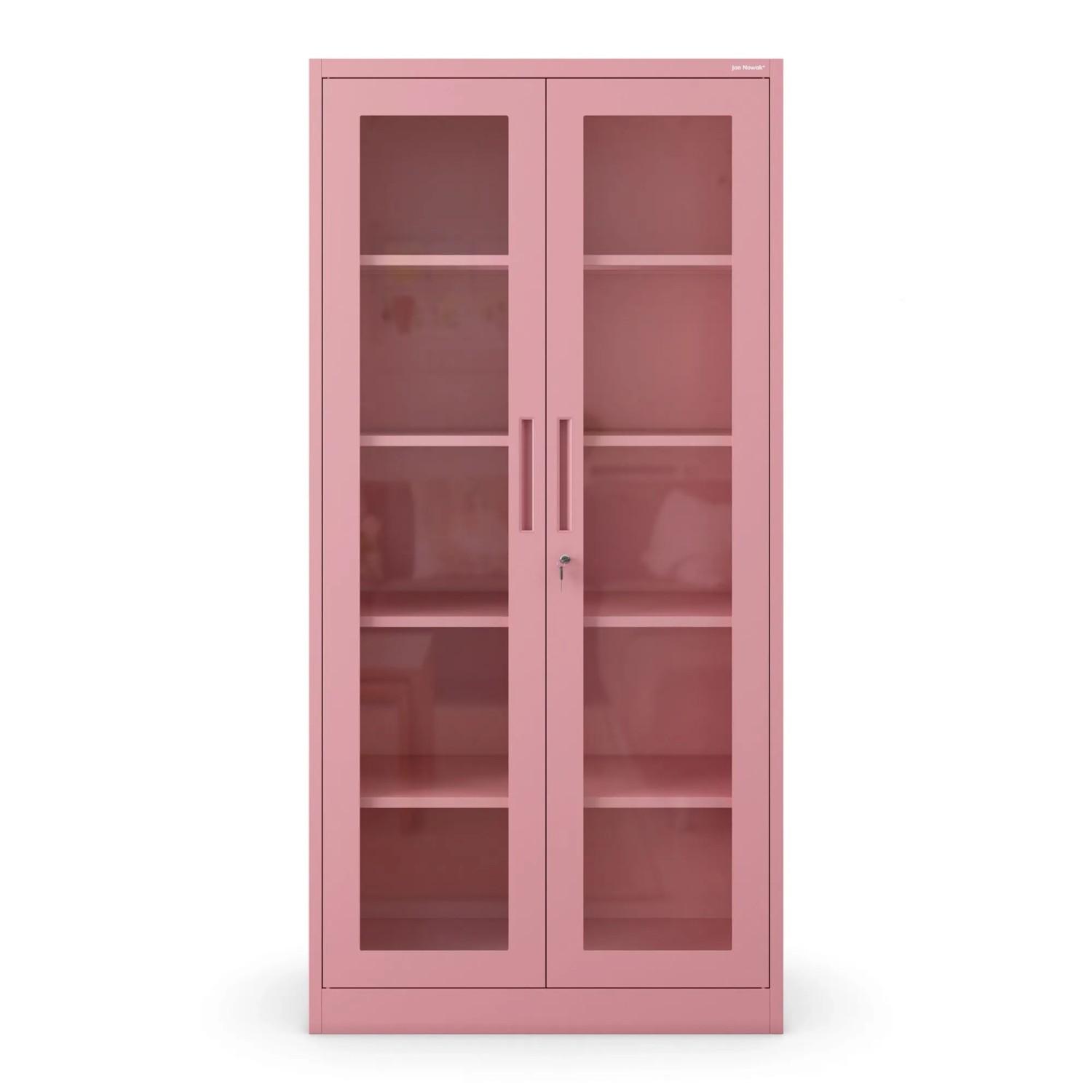 JAN NOWAK Vitrinenschrank AMELIA 185 x 90 x 40cm Fresh Style Puderrosa
