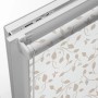Gardinia Rollo EasyFix Scandinavian, 120x150 cm, weiß-natur mit Blätter-Muster.