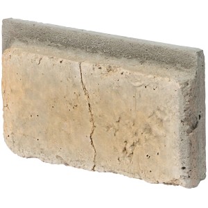 Stegu Verblender Monsanto Beige, ein einzelner Verblendstein in Backsteinoptik mit grauer Fuge.