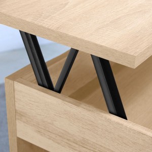 Emuca Satz Couchtisch Hebemechanismus-Set Ermöglicht das Anheben des Tisches um 135 mm Stahl Schwarz Lackiert