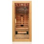 Dewello Infrarotkabine Milton aus Hemlockholz mit Glasfront und Innenleben. Sauna für 1 Person.
