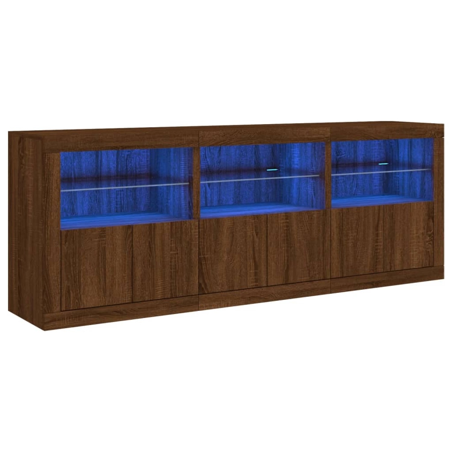 vidaXL Sideboard mit LED-Leuchten Braun Eichen-Optik 181,5x37x67 cm 3209008 günstig online kaufen