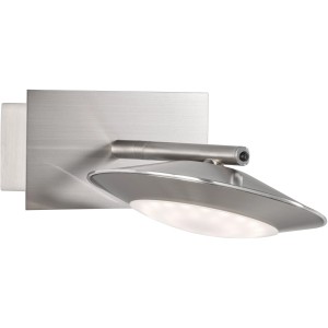 Moderne LED-Wandleuchte Beta von Fischer & Honsel in Nickel matt. Smarte Leuchte mit Farbwechsel.