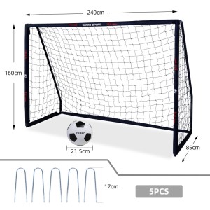 CCLIFE Fussballtor Outdoor 240cm mit Torwand für Garten Training und Spiel für Erwachsene und Kinder 240x85x160cm