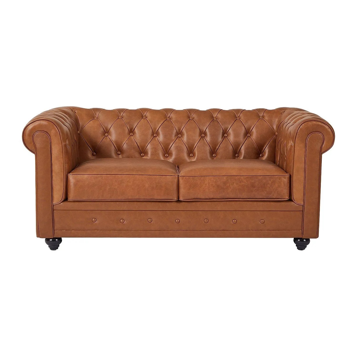 Vente-unique Sofa Ohne Schlafmöglichkeit Chesterfield Camel 165 cm