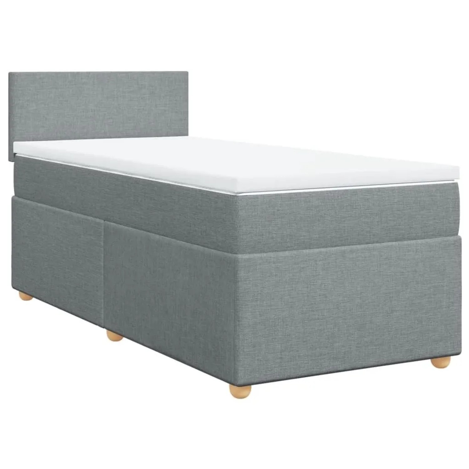 vidaXL Boxspringbett mit Matratze Hellgrau 100x200 cm Stoff 3288884 günstig online kaufen