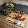 Banjado Glas Herdabdeckplatte mit Berberitzen Motiv, 60x52 cm.