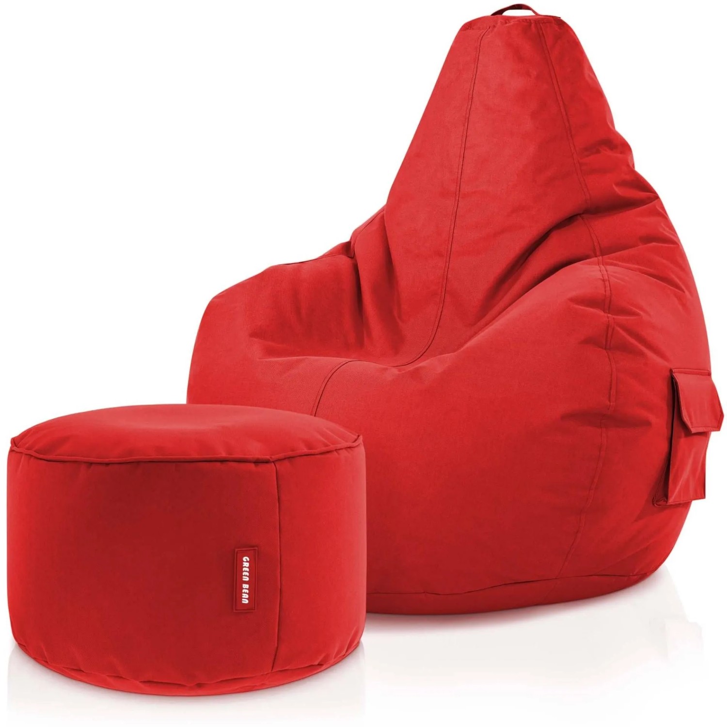 Green Bean Sitzhocker 2er Set Cozy + Stay 70 x 80 x 90 cm Wetterfest Rot