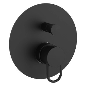 pianura Unterputz Wannenarmatur Stella, Einhebelmischer für 2 Verbraucher, schwarz matt.