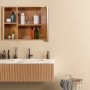 Relaxdays Spiegelschrank Bambus MDF Glas Natur mit Regalfächern Höhenverstellbar 45 cm x 54,5 cm x 20 cm 8,2 kg_5