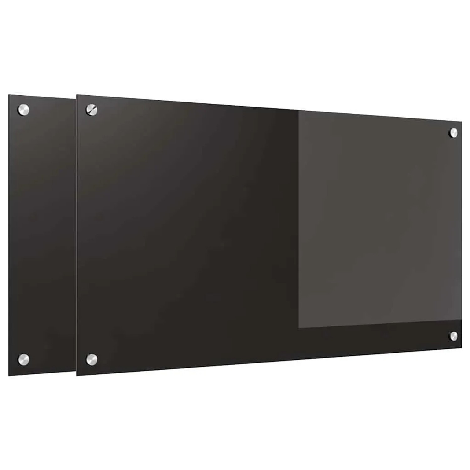 vidaXL Küchenrückwand 2 Stk Schwarz 90 x 50 cm Gehärtetes Glas 3415549