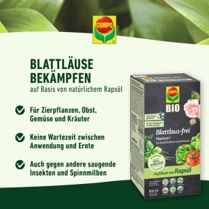 Compo Nativert Blattlaus-frei Bio, 500ml Flasche zur Bekämpfung von Blattläusen.