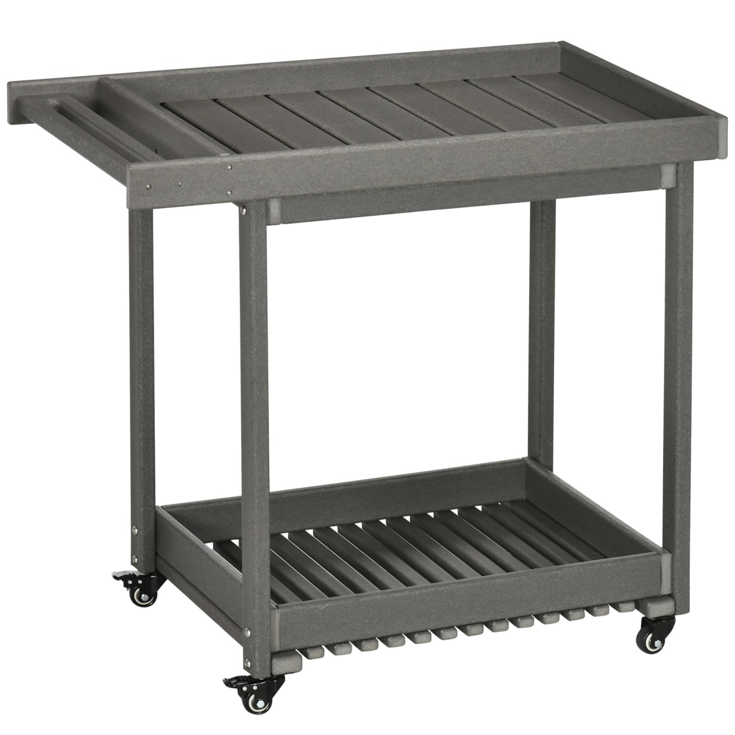 Thumbnail - Outsunny Outdoor Servierwagen HDPE Grau 87L x 50B x 80H cm