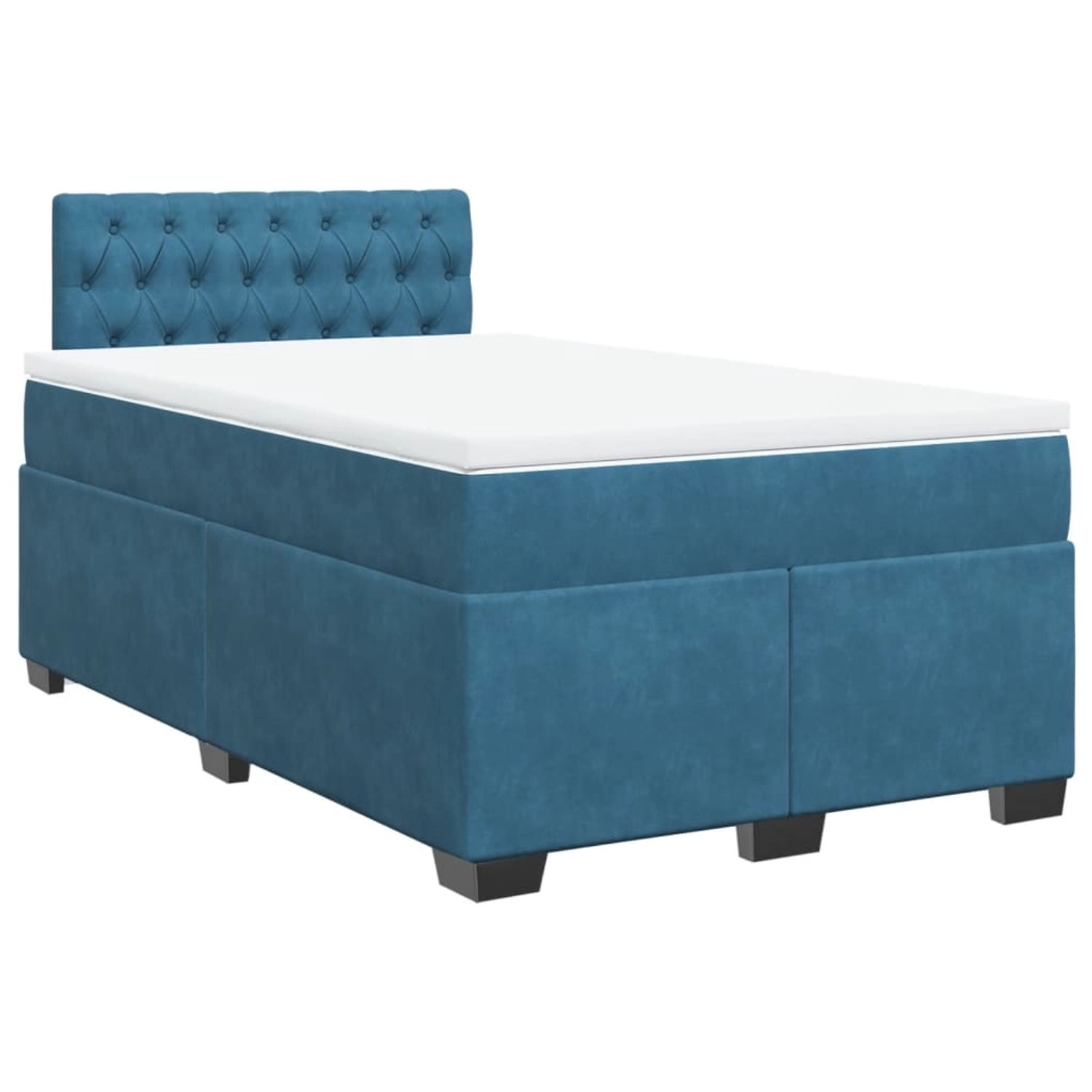 vidaXL Boxspringbett mit Matratze Dunkelblau 120x200 cm Samt 3286292 günstig online kaufen