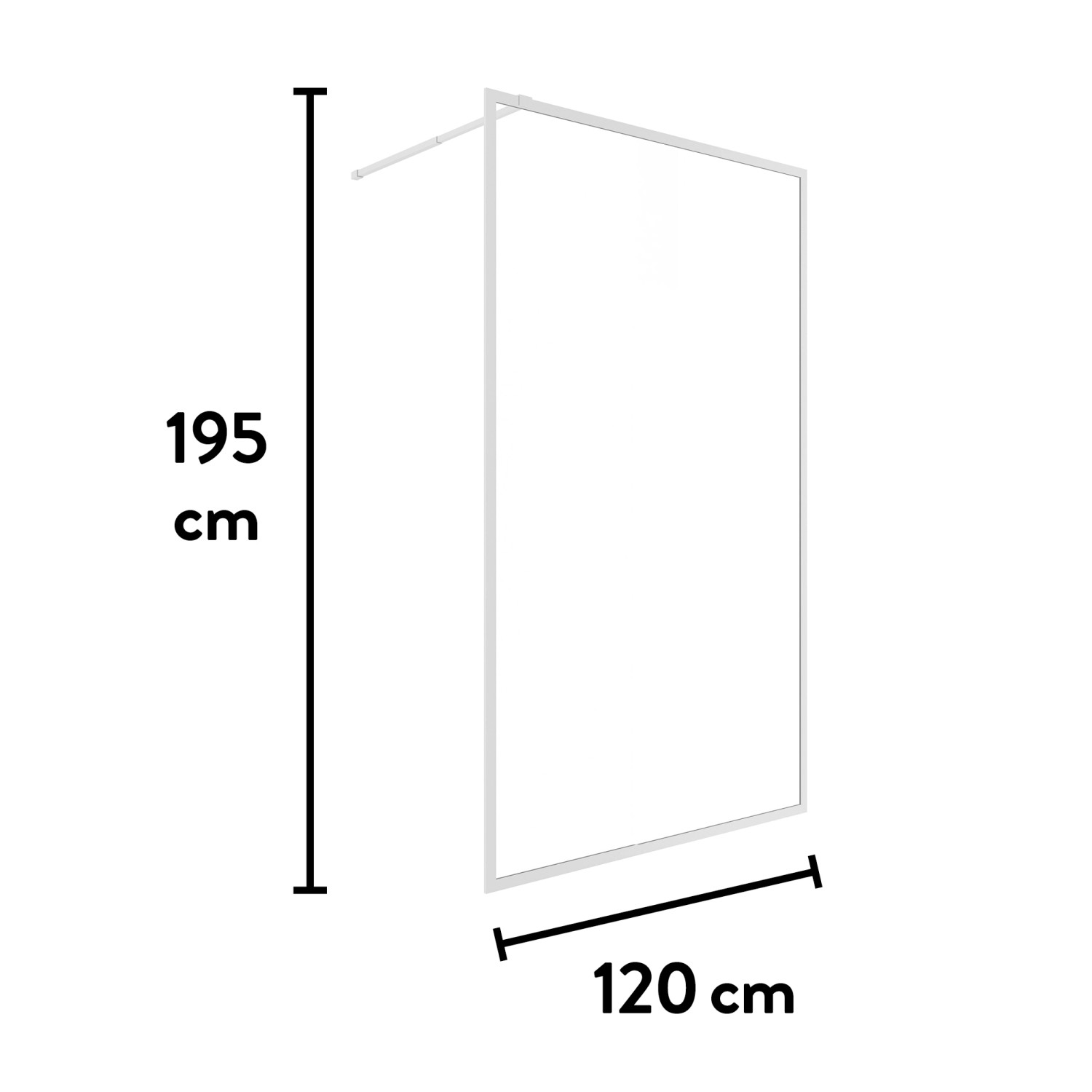 baliv Walk-In Duschabtrennung DUK-120.80, 120x195 cm, Chromrahmen, barrierefrei.