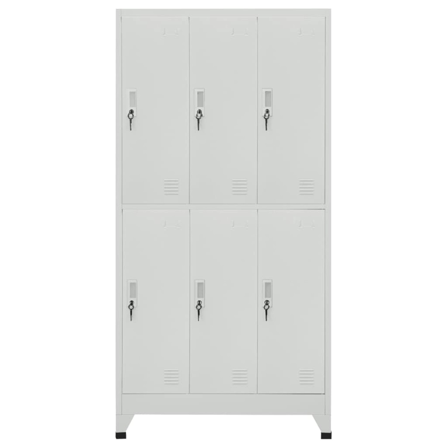 vidaXL Schließfachschrank mit 6 Fächern Stahl 90x45x180 cm Grau