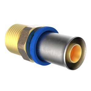 Kirchhoff MS-Übergangsstück 20 x 26,4 mm (3/4 AG) Pressfitting aus Messing, blank für MSVR-Systeme.