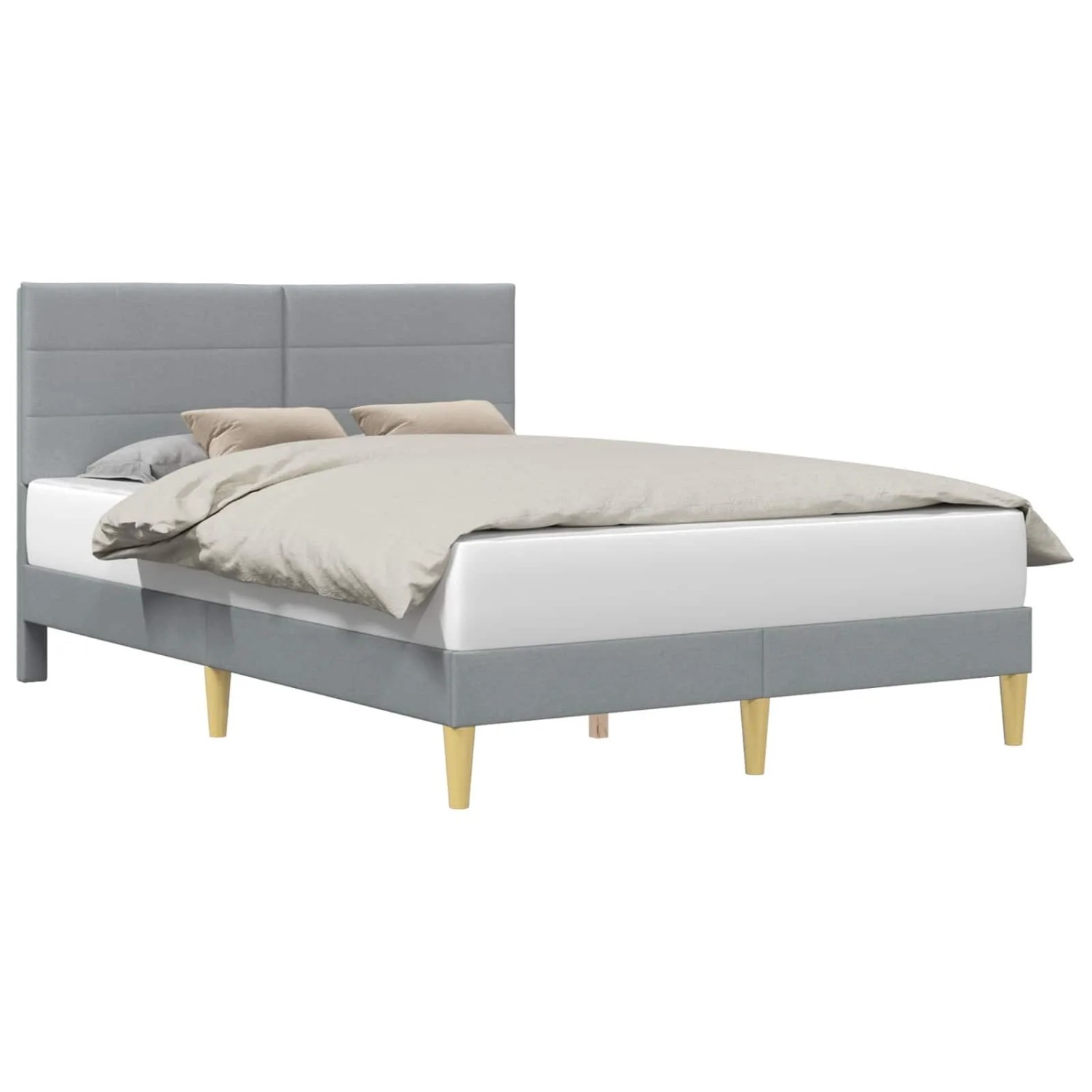 vidaXL Bettrahmen mit Kopfteil Hellgrau 160 x 200 cm Stoff 42027594