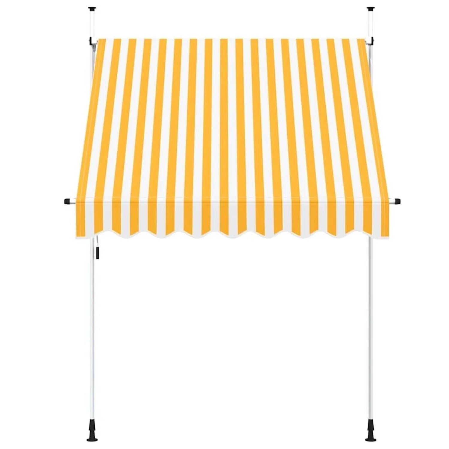 vidaXL Einziehbare Markise, 200 cm, orange-weiß gestreift. Ideal für Terrasse und Balkon.