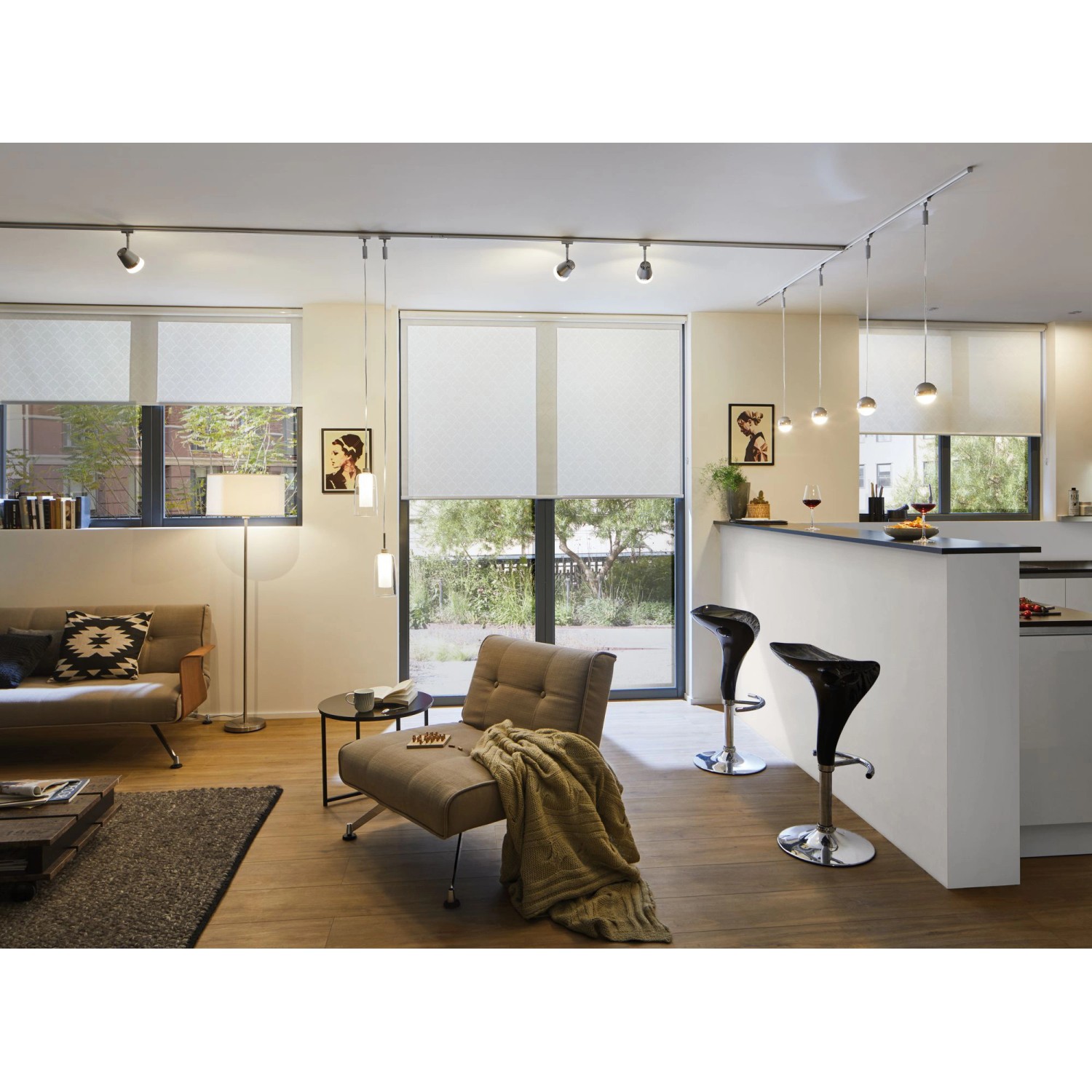 Wohnraum mit Paulmann GU10 LED Spots an der Decke für neutralweißes Licht.