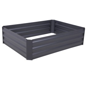 Anthrazitfarbene Garden Pleasure Beetumrandung aus Metall für Hochbeete, 120x90 cm.