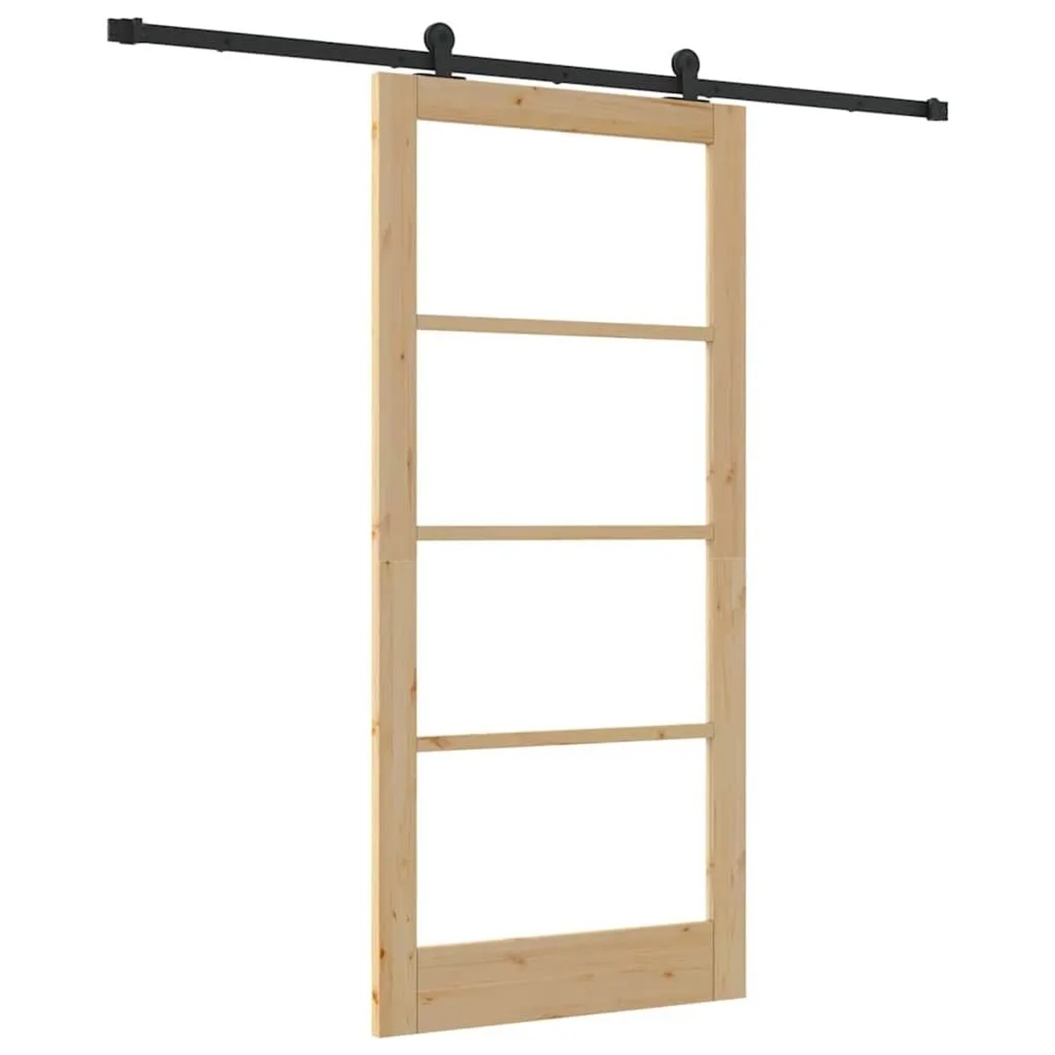 vidaXL Schiebetür ORKDAL Natur 93 x 202 cm Massivholz Kiefer und Glas 3332147
