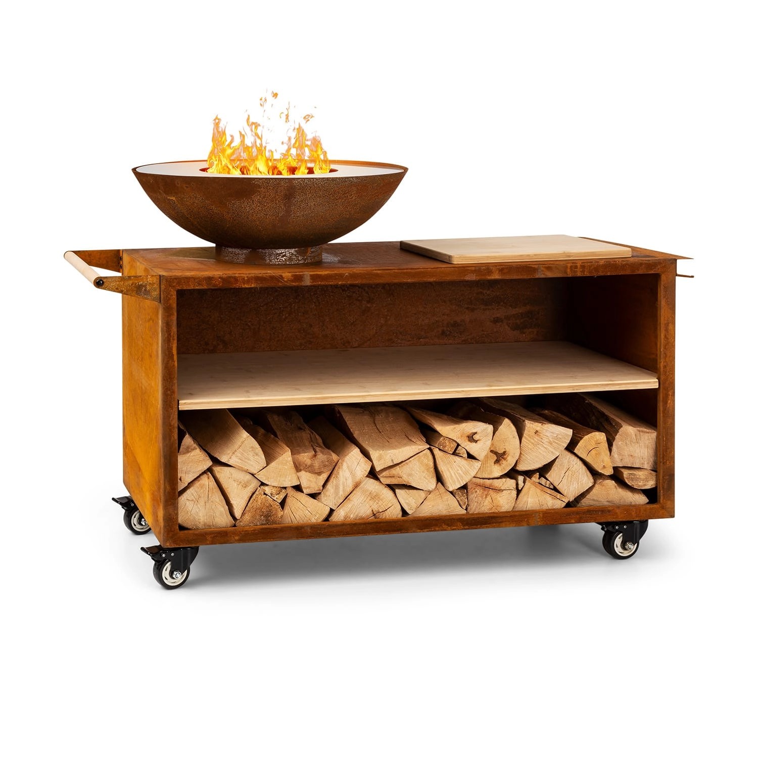 Blumfeldt Savage 2.0 Wide Feuerschale Grill Bambus-Schneidebrett Wetterschu günstig online kaufen