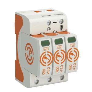 OBO Bettermann Kombiableiter V50, 3-polig, 280 V für Elektroinstallationen.