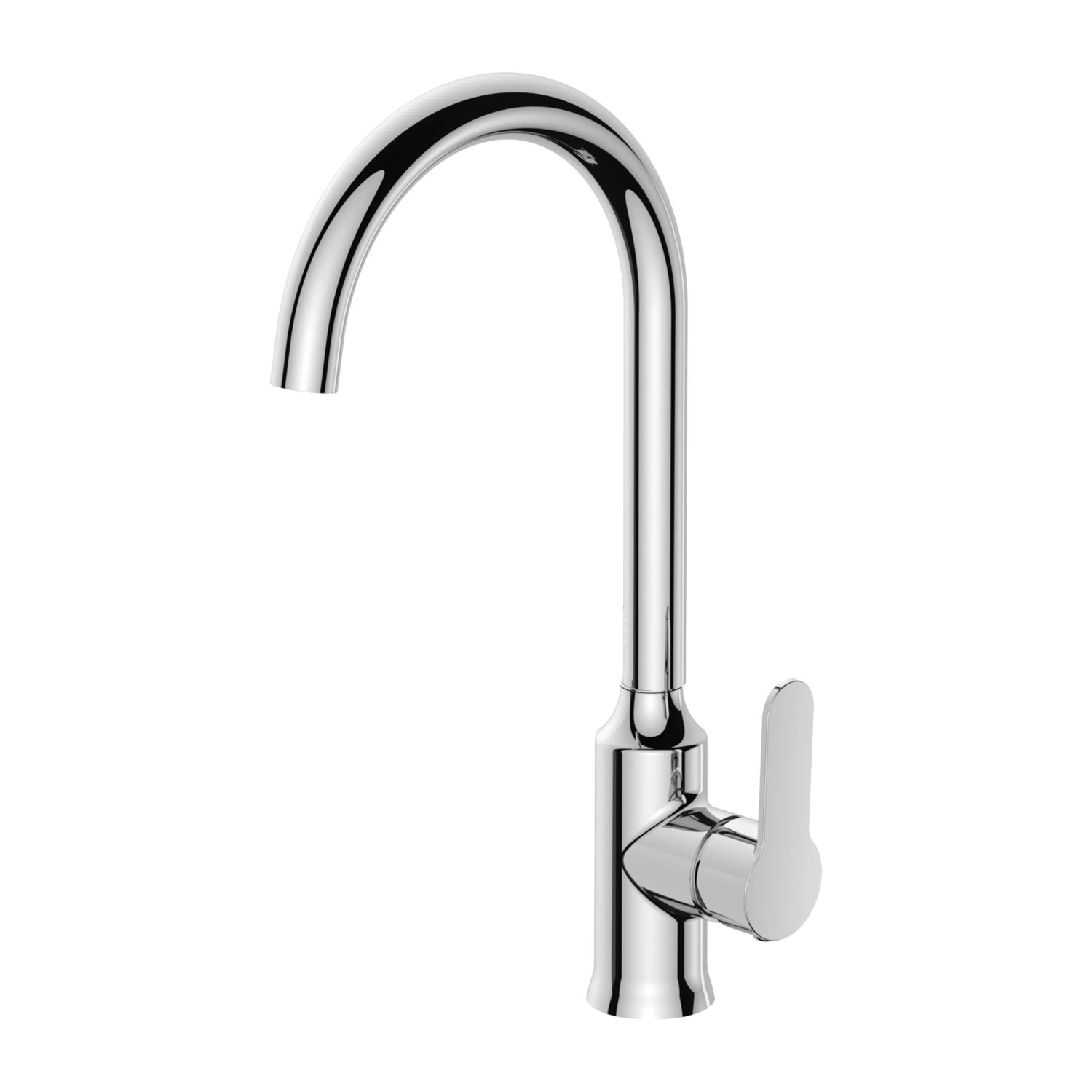 AICA Hochbogen Küchenarmatur Einhandmischer Druckguss Zink-Messing KTW Keramikkartusche Edelstahl-Perlator Chrom Küche Wasserhahn