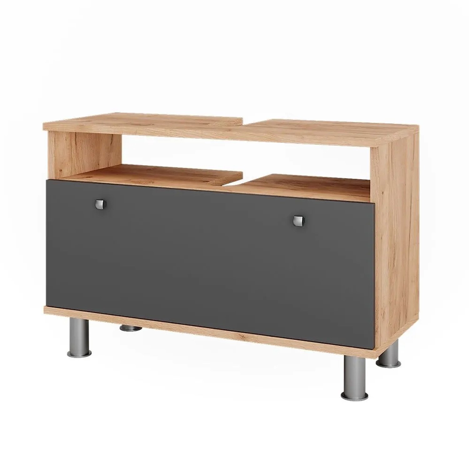 Vicco Waschbeckenunterschrank Fynn Goldkraft Eiche Anthrazit 80 x 54 mit Schublade