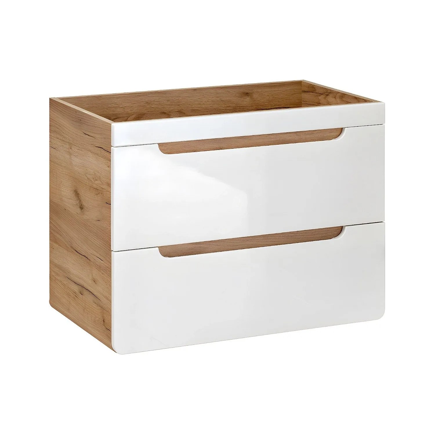 Vente-unique Waschbeckenunterschrank Aruba Naturfarben Hell  Weiß 80 cm