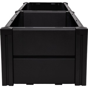 Anthrazitfarbenes KHW Hochbeet Demeter L, schmale Ausführung mit 196 Litern Volumen.