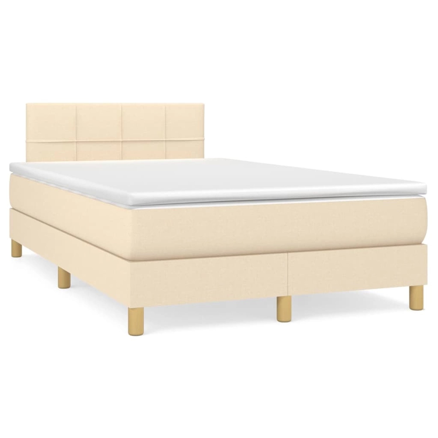 vidaXL Boxspringbett mit Matratze Creme 120x200 cm Stoff1373182 günstig online kaufen