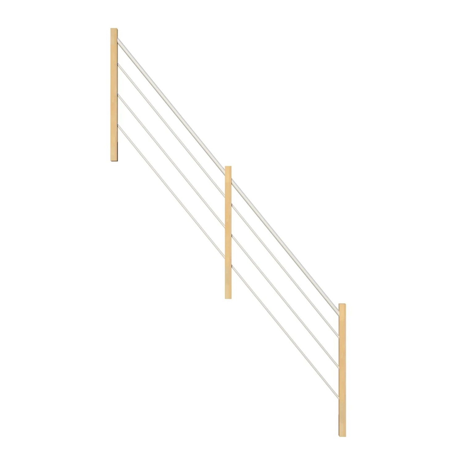 StarWood Holz-Edelstahl-Geländer Weiß Fichte Links günstig online kaufen