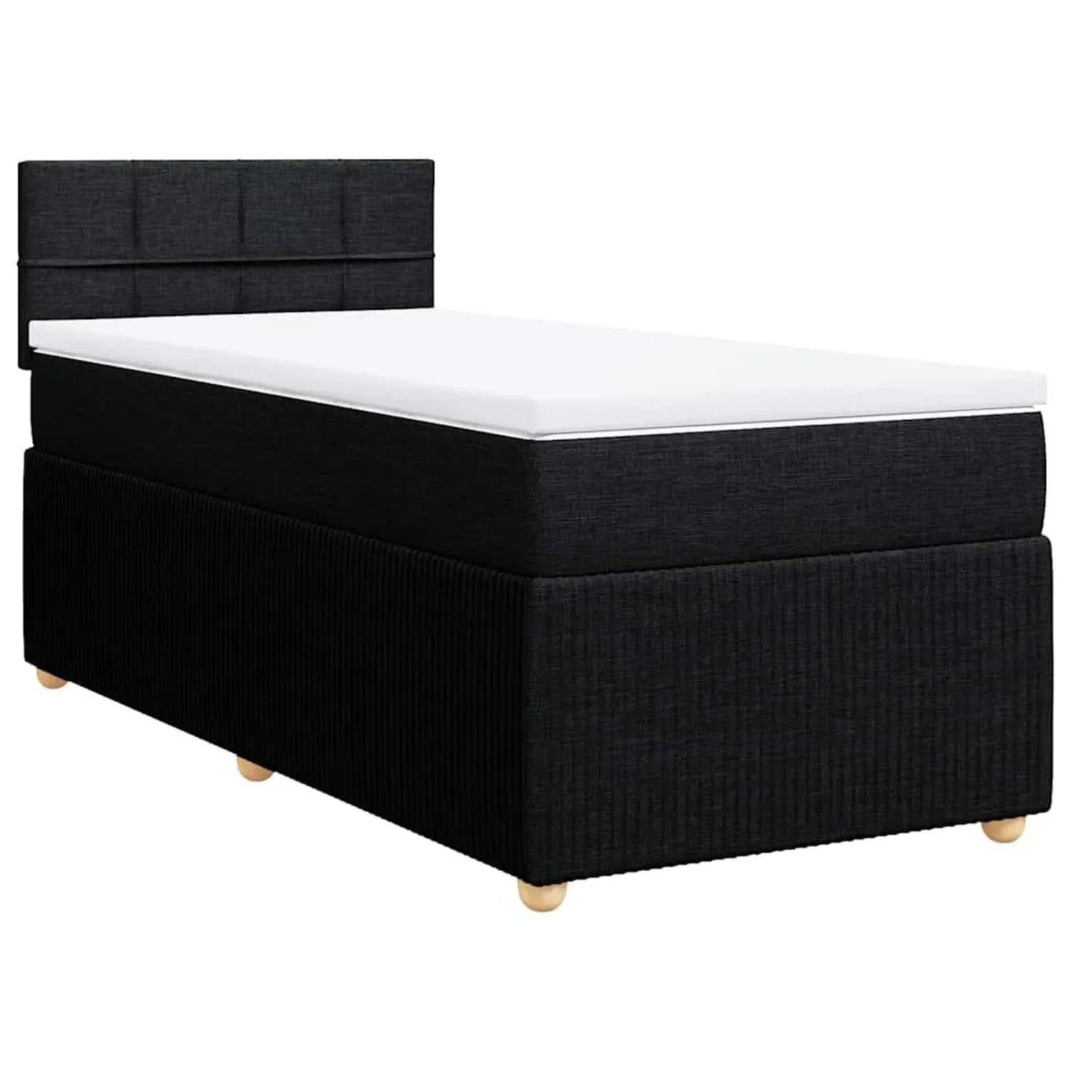 vidaXL Boxspringbett mit Matratze Schwarz 80x200 cm Stoff 3287285 günstig online kaufen