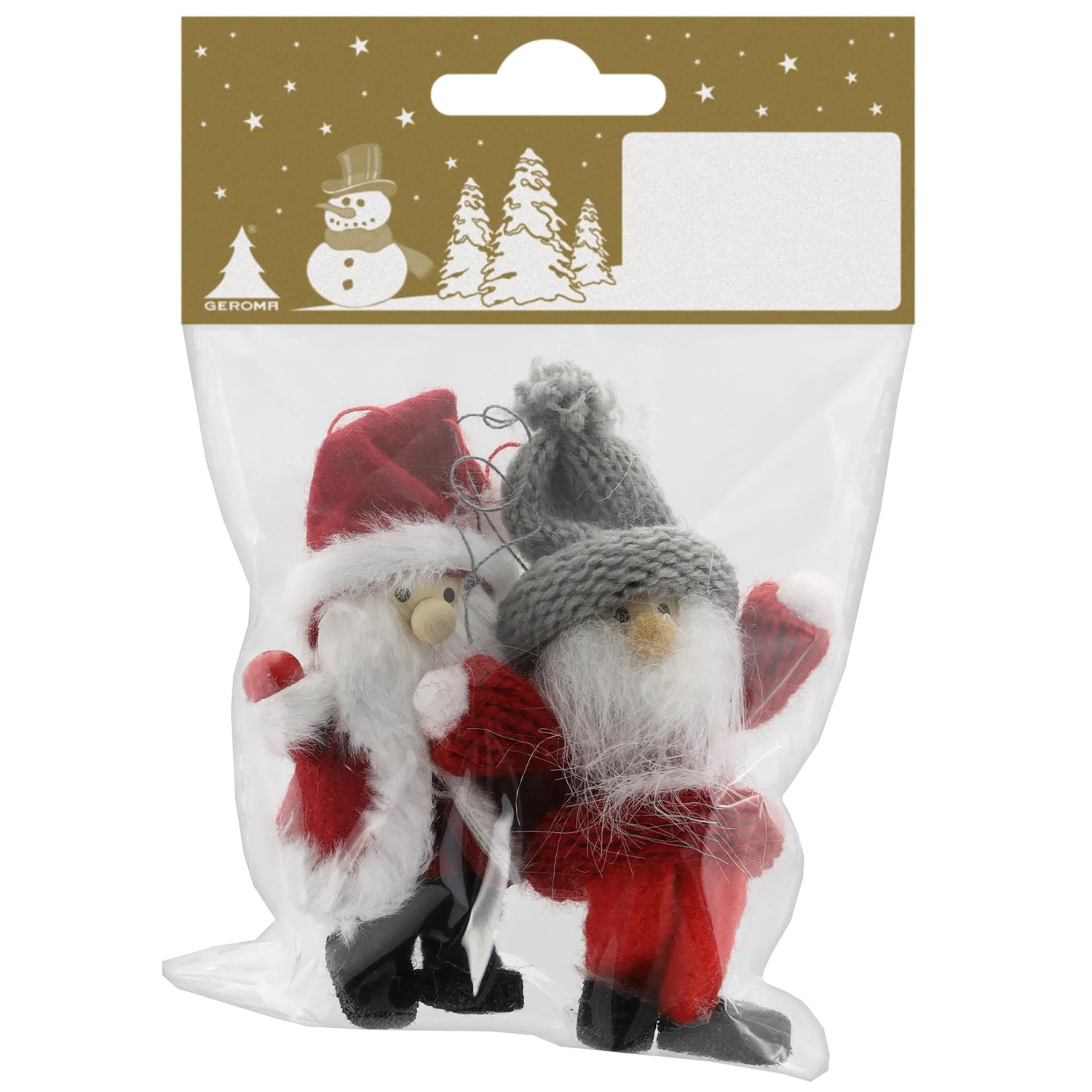 Weihnachts-Deko Nikos zum Hängen oder Sitzen 7 cm Rot-Weiß 2 Stück