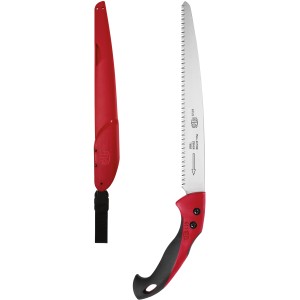 Felco Baumsäge 611 mit geradem Schnitt und roter Scheide. Gartensäge mit 33 cm Sägeblatt.