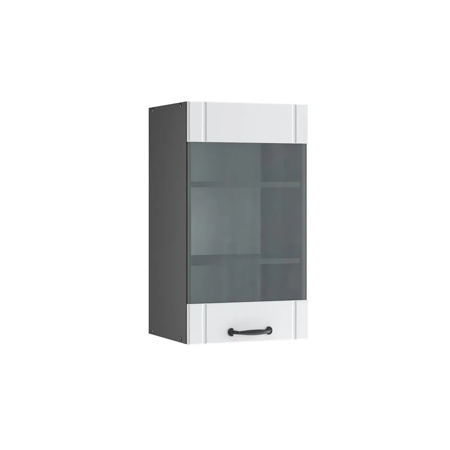 Vicco Küchenglasschrank Fame-Line Glashängeschrank Weiß Landhaus Anthrazit 40 cm
