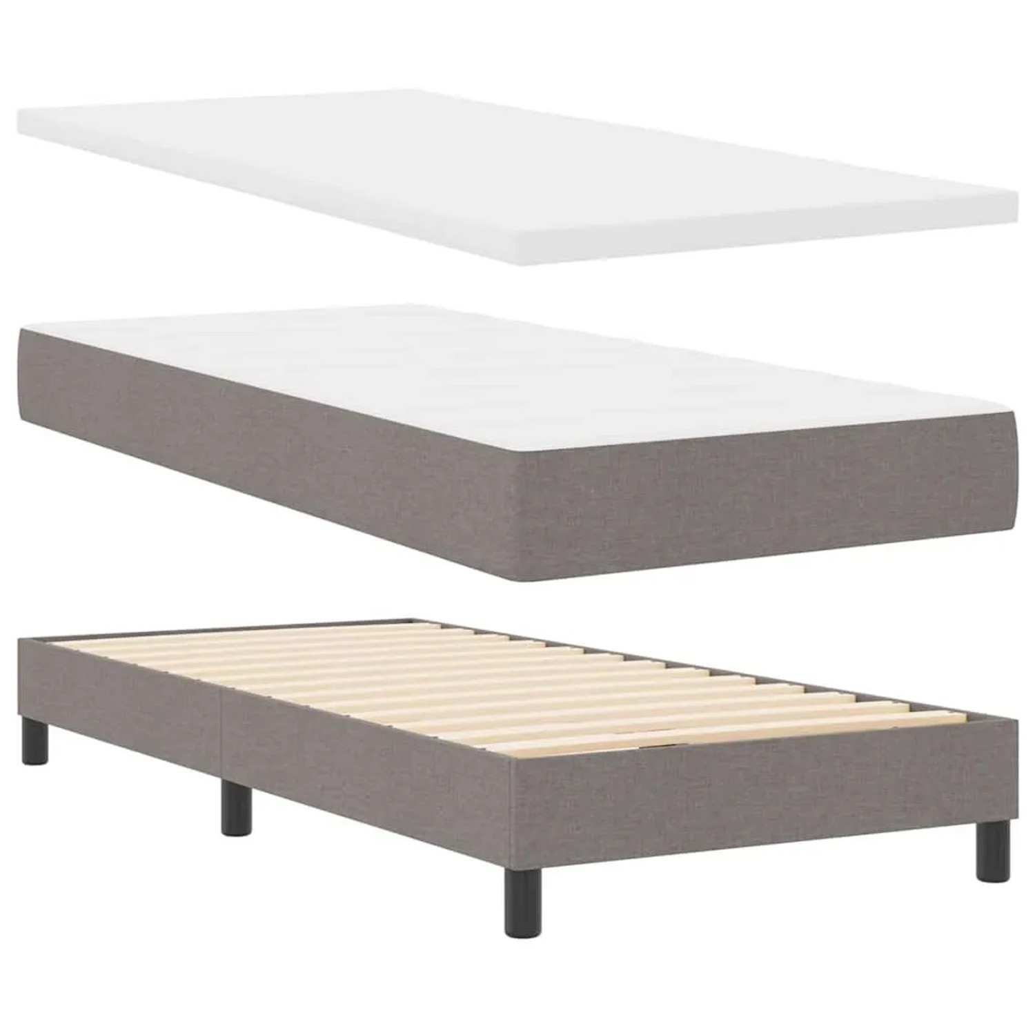vidaXL Boxspringbett mit Matratze Taupe 80 x 200 cm 3341073 günstig online kaufen