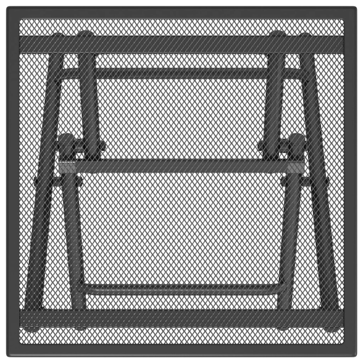 Klappbarer, anthrazitfarbener vidaXL Gartentisch aus Stahlgitter, 38x38x38 cm.